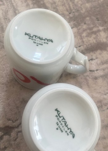 Kütahya Porselen Beyaz Renkli Aşk Temalı Seramik Kupa