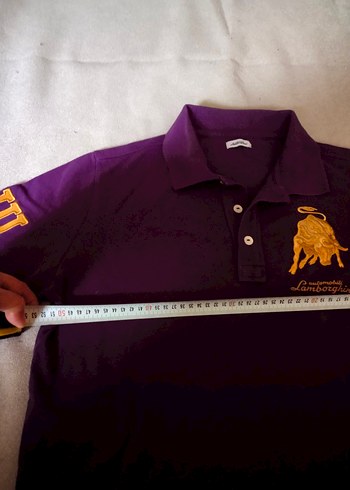 Mor Erkek Polo Tişört, Kısa Kollu, Nakışlı - Görsel 4