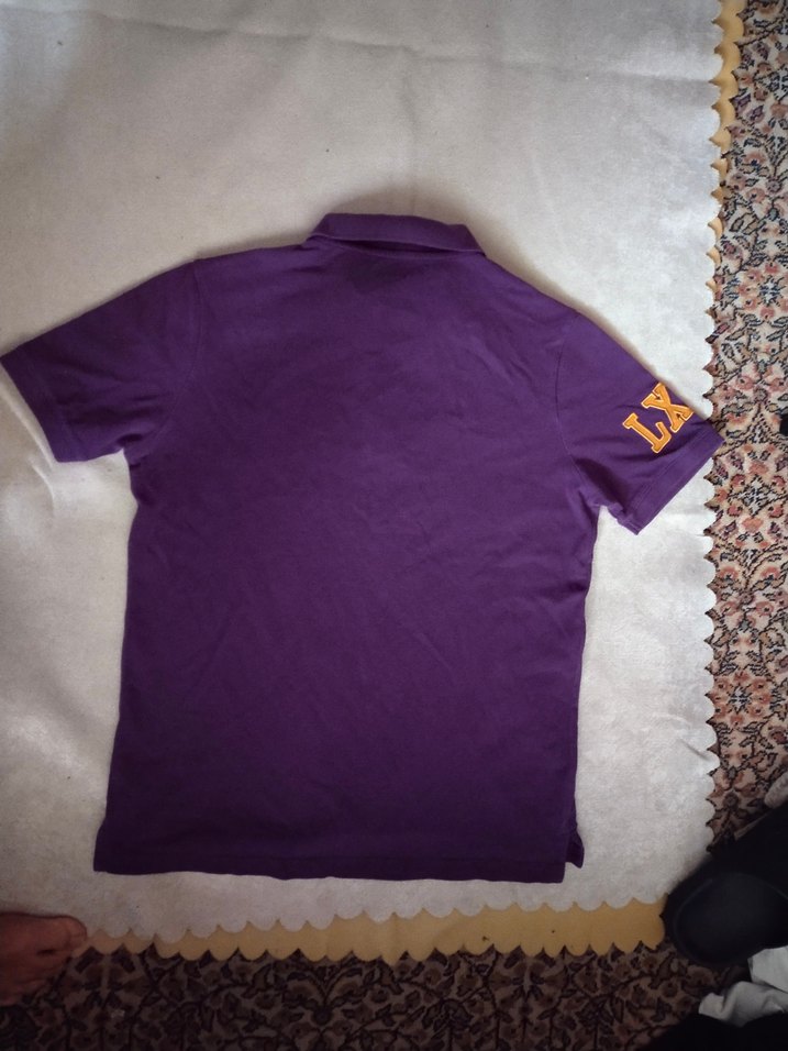 Mor Erkek Polo Tişört, Kısa Kollu, Nakışlı - Görsel 2