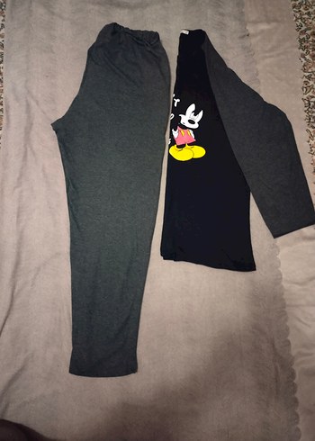 Gri Erkek Mickey Mouse Baskılı Pijama Takımı - Görsel 3