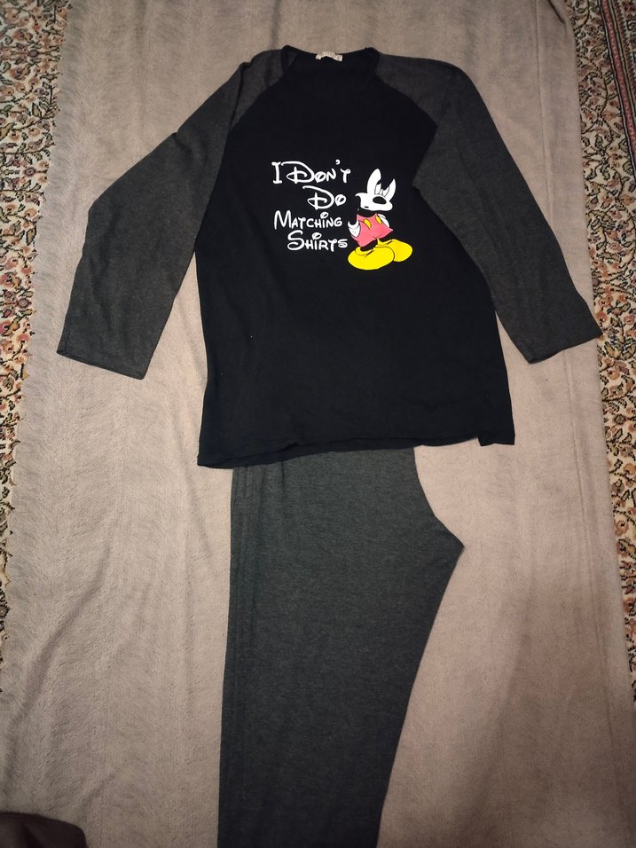 Gri Erkek Mickey Mouse Baskılı Pijama Takımı - Görsel 2