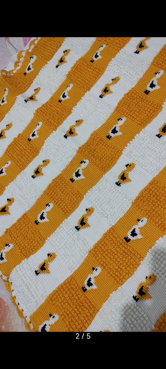 Nakışlı Çok Renkli Örgü Çocuk Battaniyesi - Görsel 2