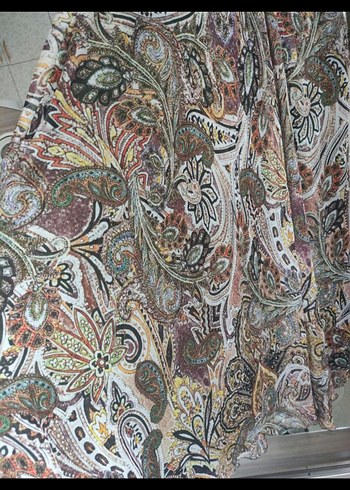 Bohem Çok Renkli Uzun V Yaka Elbise - Görsel 2