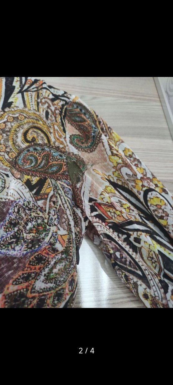 Bohem Çok Renkli Uzun V Yaka Elbise - Görsel 3