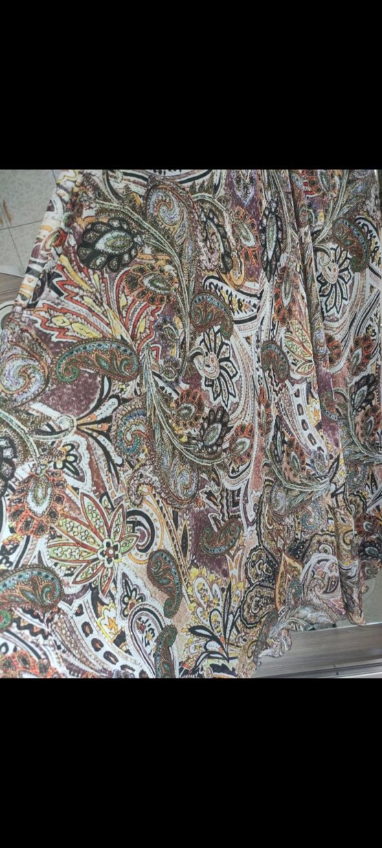 Bohem Çok Renkli Uzun V Yaka Elbise - Görsel 2