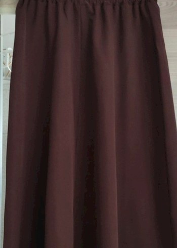 Kahverengi Uzun Kollu Kemerli Kadın Elbise - Görsel 3