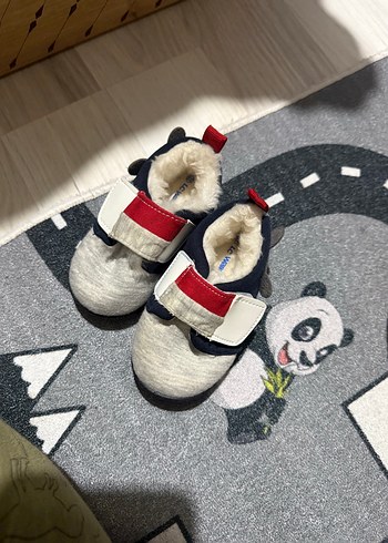 Gri Erkek Bebek İlk Adım Ayakkabısı Cırtlı