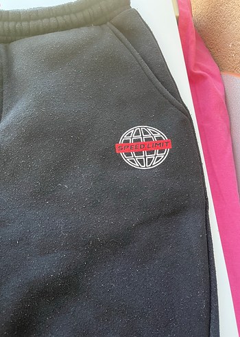 Erkek Siyah Baskılı  Eşofman Altı - Görsel 3