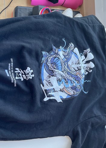 Siyah Kapüşonlu Baskılı Sweatshirt - Görsel 2