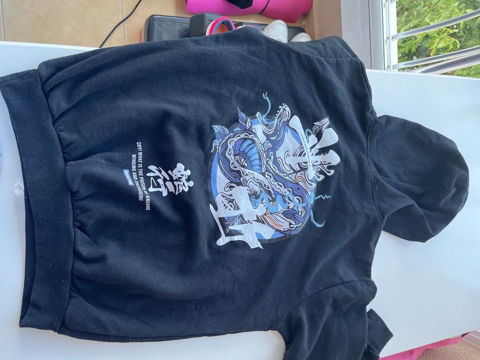 Siyah Kapüşonlu Baskılı Sweatshirt - Görsel 2