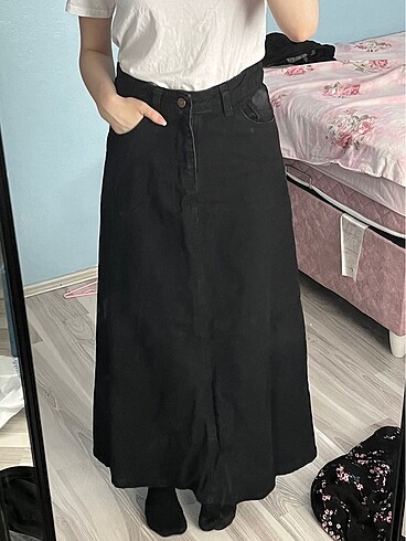 m Beden Siyah Uzun kot etek