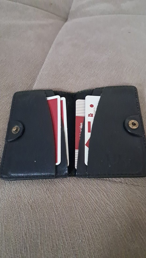 Siyah Minimalist Erkek Cüzdan kartlik - Görsel 3