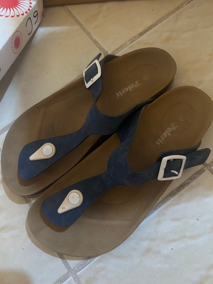 Polaris Mavi Tokalı Kadın Dolgu Topuk Terlik - Görsel 3