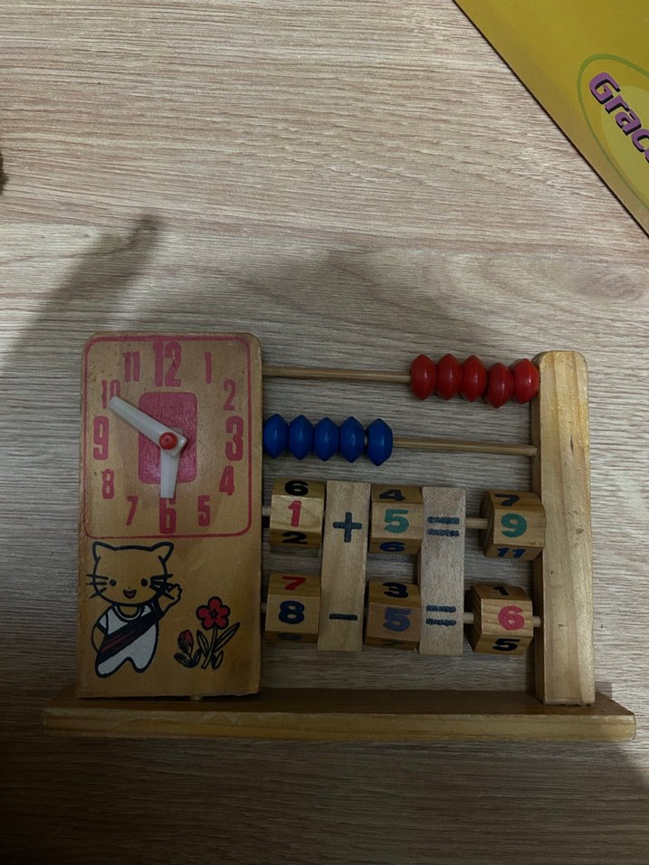 Renkli Ahşap Eğitim Saati ve Matematik Oyuncağı - Görsel 2