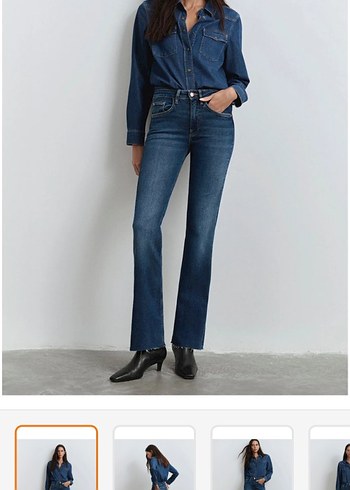 26 Beden lacivert Renk Mavi maria ispanyol paça lacivert jeans