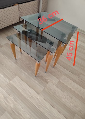 çok şık üçlü zigon cam sehpa - Görsel 4