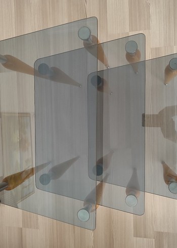 çok şık üçlü zigon cam sehpa - Görsel 3