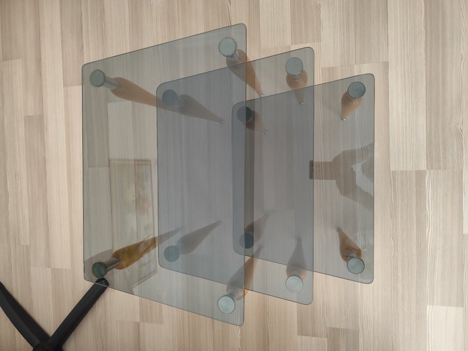 çok şık üçlü zigon cam sehpa - Görsel 3