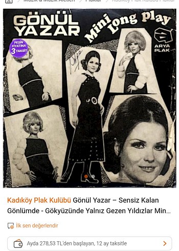 GÖNÜL YAZAR 45'LİK PLAK SORUNSUZ - Görsel 3