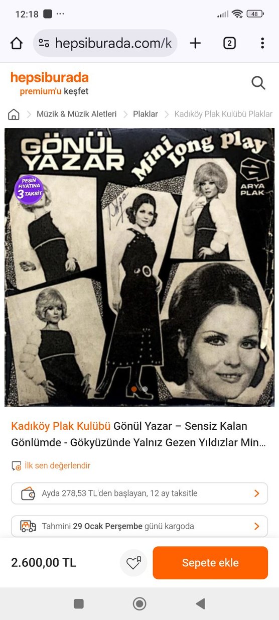 GÖNÜL YAZAR 45'LİK PLAK SORUNSUZ - Görsel 3