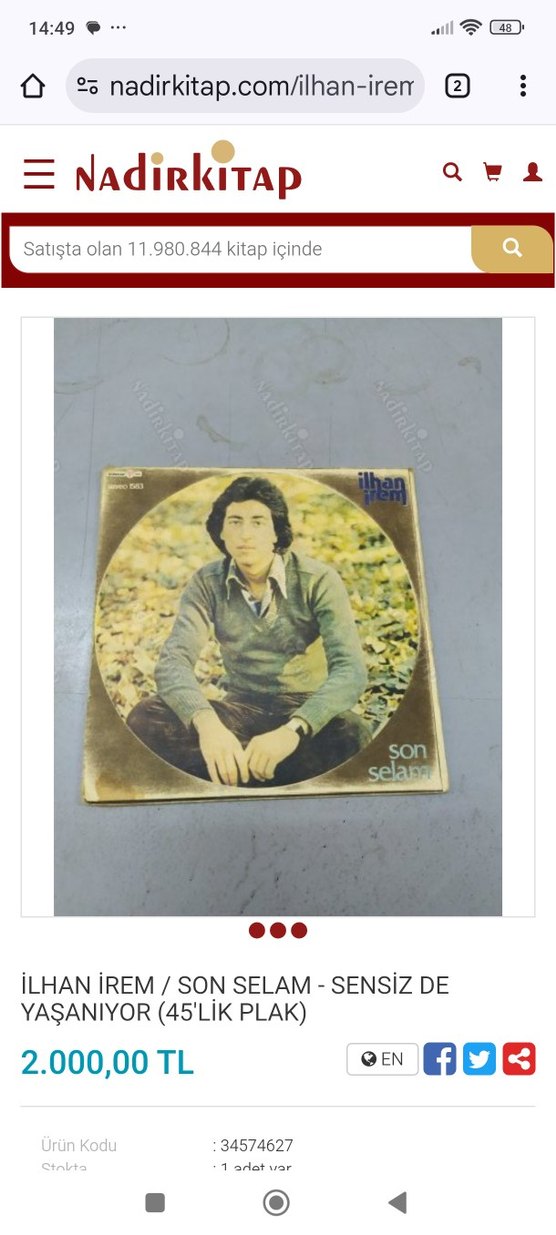 İLHAN İREM 45'LİK PLAK SORUNSUZ TEMİZ - Görsel 3