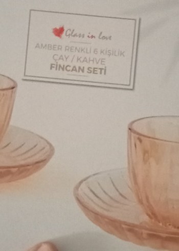 Amber Renkli 6 Kişilik Çay/Kahve Fincan Seti