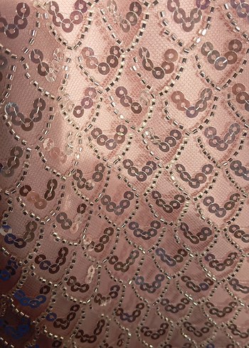 Pudra Pullu Drapeli Uzun Abiye Elbise - Görsel 5