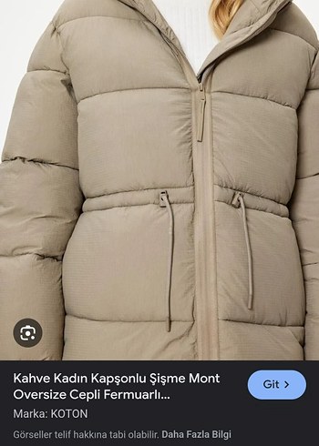 Kahverengi Kapüşonlu Oversize Şişme Mont - Görsel 3