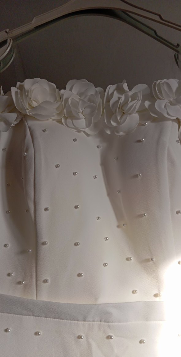 Çiçek Detaylı Midi Mini Gelinlik - Görsel 5