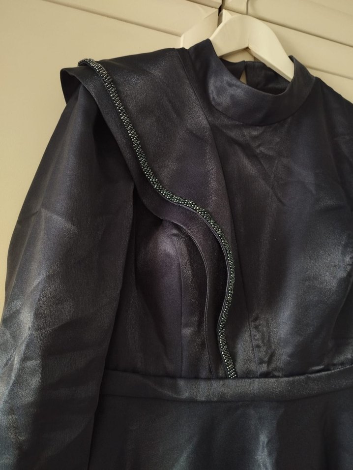 Lacivert Tesettür Abiye - Görsel 5