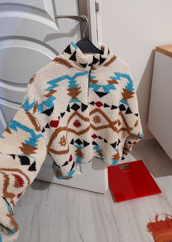 Columbia Bohem Etnik Desenli kadın Kısa Polar Sweatshirt
