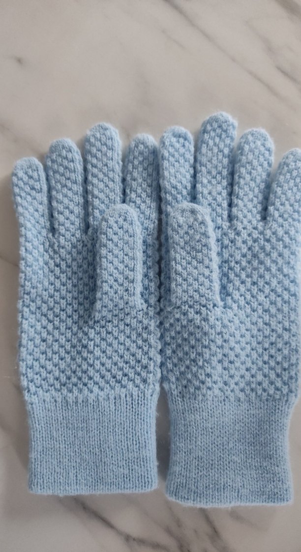 kız çocuk Mavi Örgü Eldiven - Görsel 2