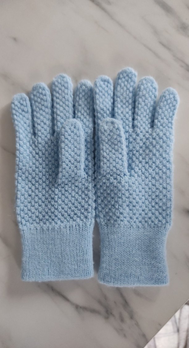 kız çocuk Mavi Örgü Eldiven - Görsel 3