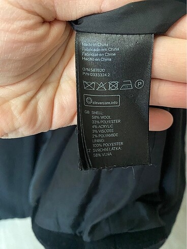 s Beden siyah Renk H&M siyah yunlu kaban