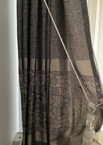 Gri Desenli Klasik Perde - Görsel 2