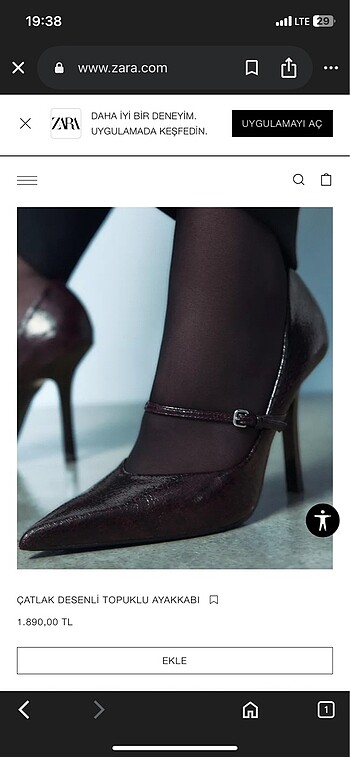 Zara topuklu ayakkabı