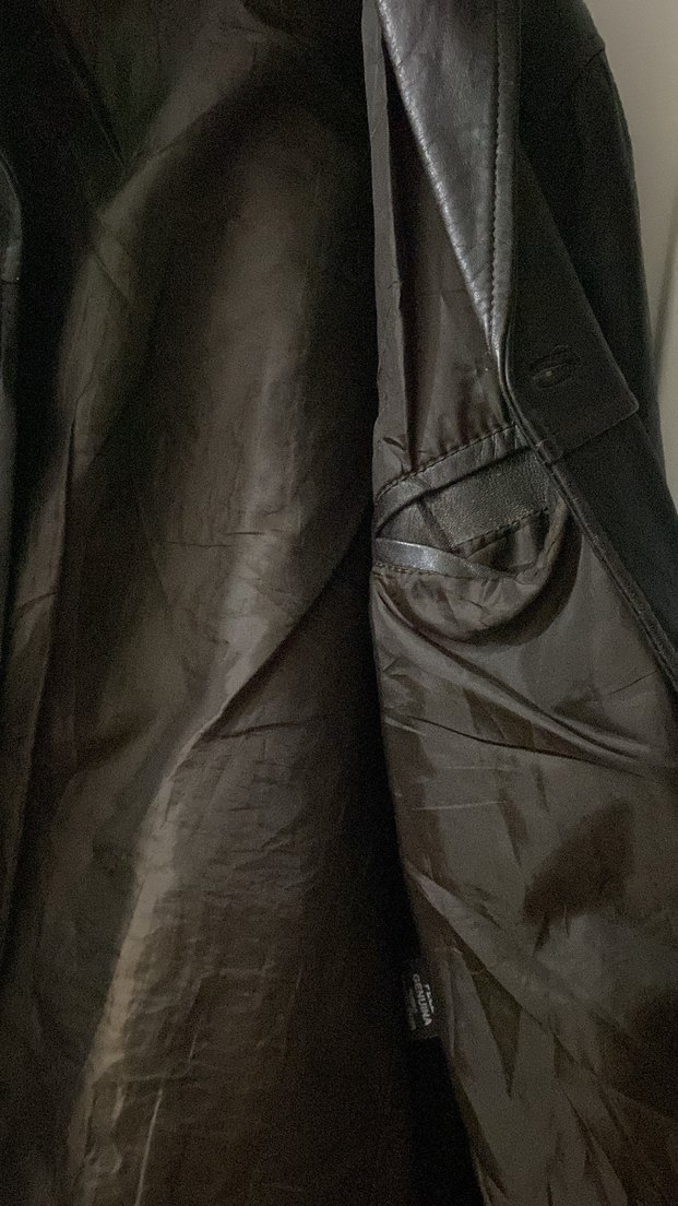 Düğmeli Siyah Deri Erkek Ceket - Görsel 4