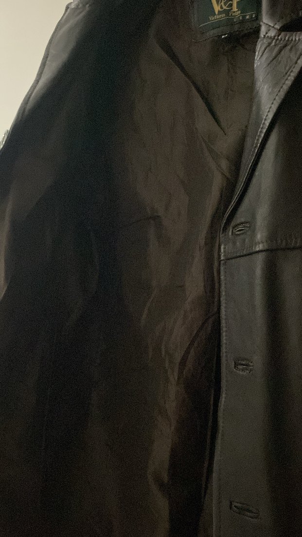 Düğmeli Siyah Deri Erkek Ceket - Görsel 5