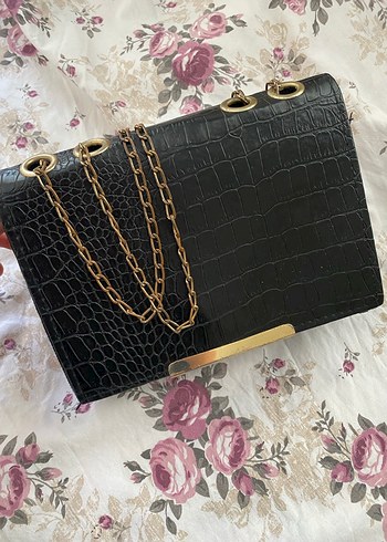 Yılan derisi siyah çanta - Görsel 2