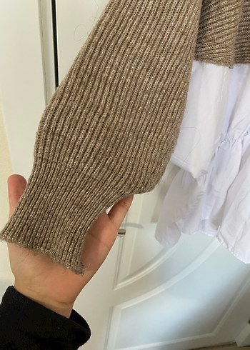 Bej Triko Midi Kadın Kazak - Görsel 4