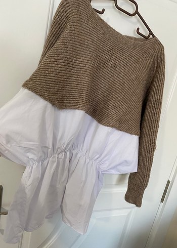 Bej Triko Midi Kadın Kazak - Görsel 3