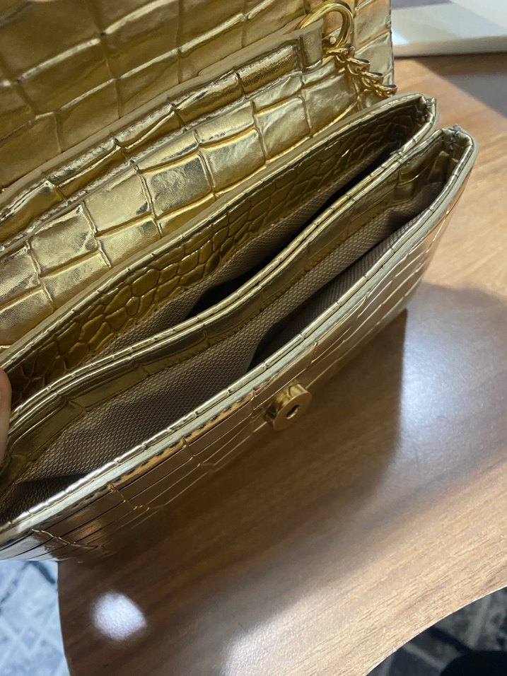 Deri Gold sıfır çanta - Görsel 2