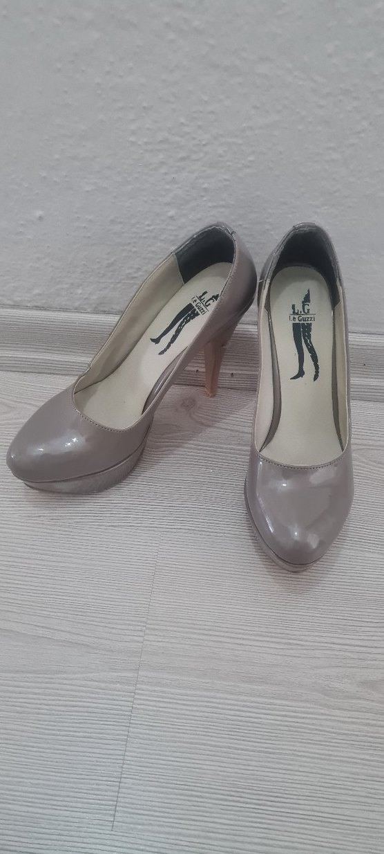 Bej Rugan topuklu Kadın Ayakkabı - Görsel 4