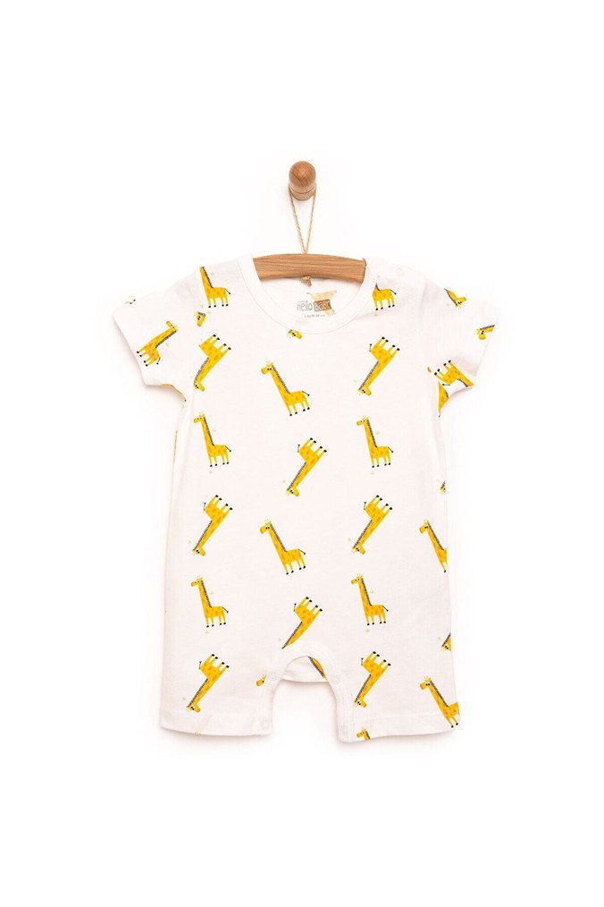 Kısa Kollu Bebek Zürafa Desenli kısa tulum - Görsel 2