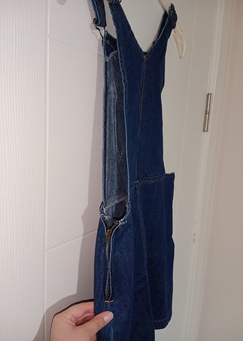 Kızlar için Lacivert Denim Tulum