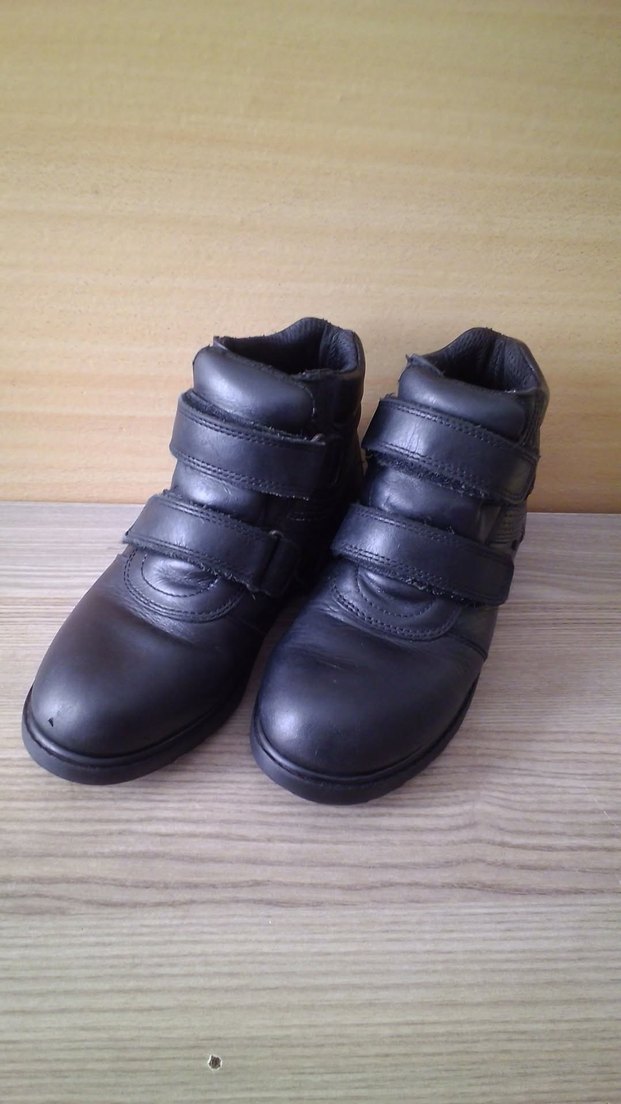 Siyah Erkek Çocuk Biker Botları Velcro - Görsel 3