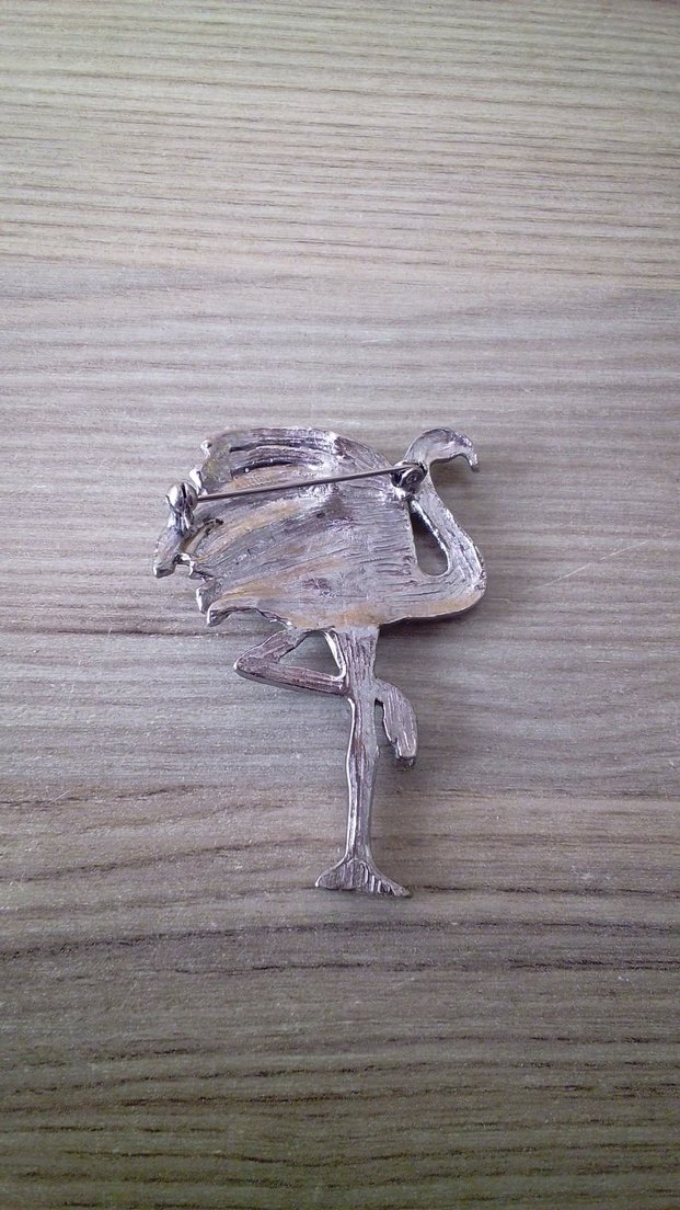 Pembe Payetli Flamingo Broş - Görsel 2