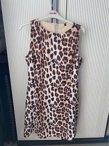 m Beden leopar elbise