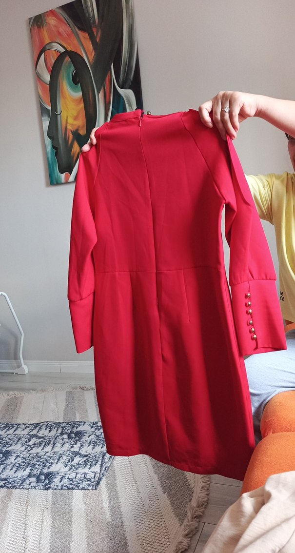 Düğmeli Kırmızı Midi&mini - Görsel 2