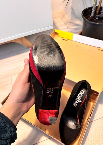 Süet Siyah Yüksek Topuklu Platformlu Ayakkabı - Görsel 5